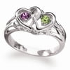 Personalized Sterling Silver Couples' Heart Ring