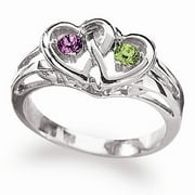 Personalized Sterling Silver Couples' Heart Ring