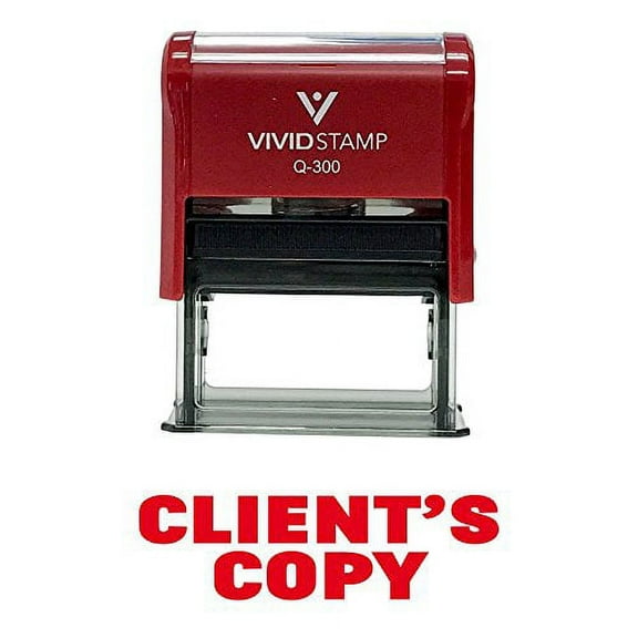 Vivid Stamp Clients Copy Self-Inking Office Rubber Stamp (Red) - Large