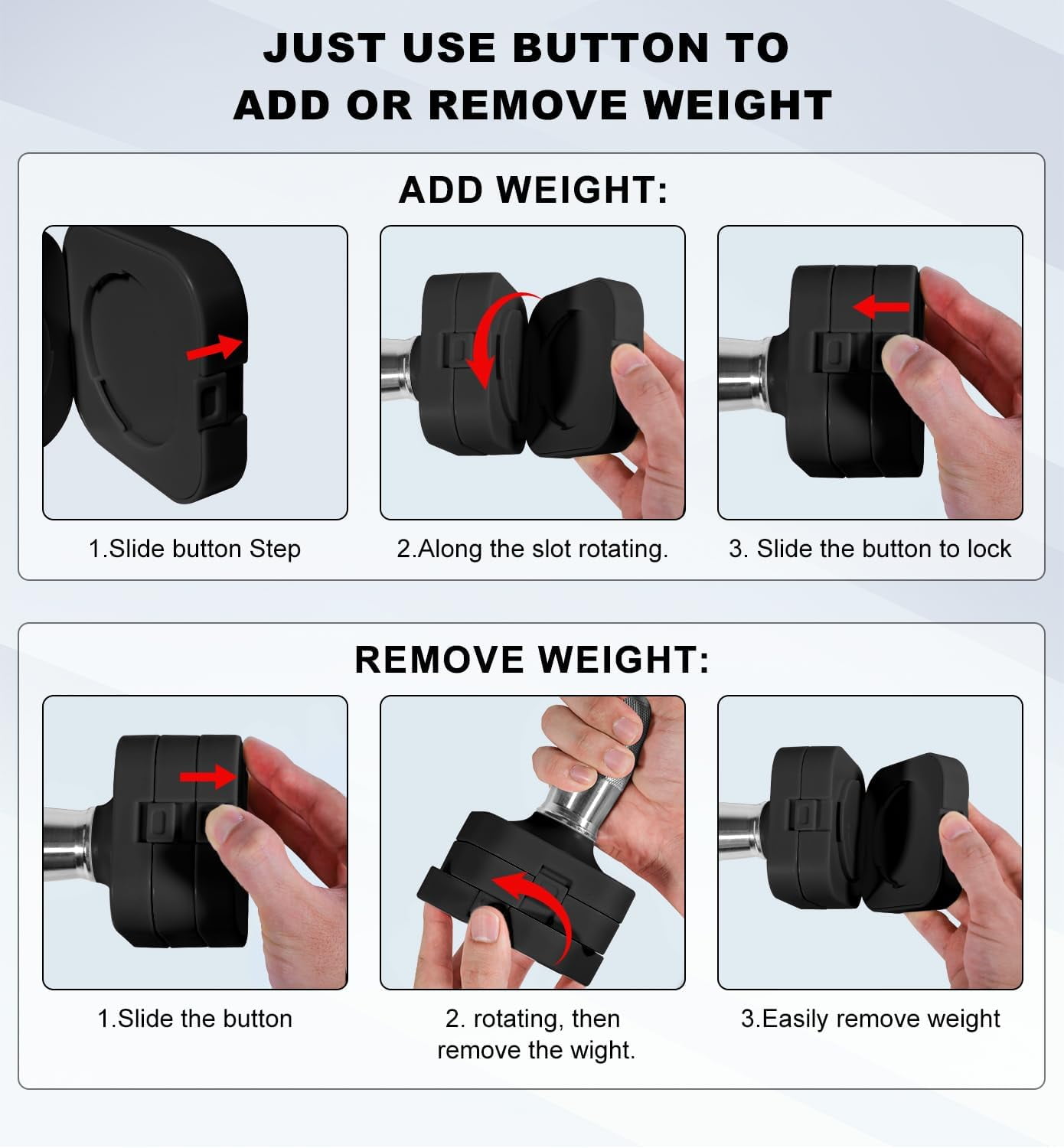 15LB 20LB 30LB 40LB 50LB Adjustable Dumbbell Set Free Weights Dumbbells Set for Women Men Hand Weights Sets Adjust Dumbbell Weight Sets for Home Gym Exercise Workout Strength Training Equipments