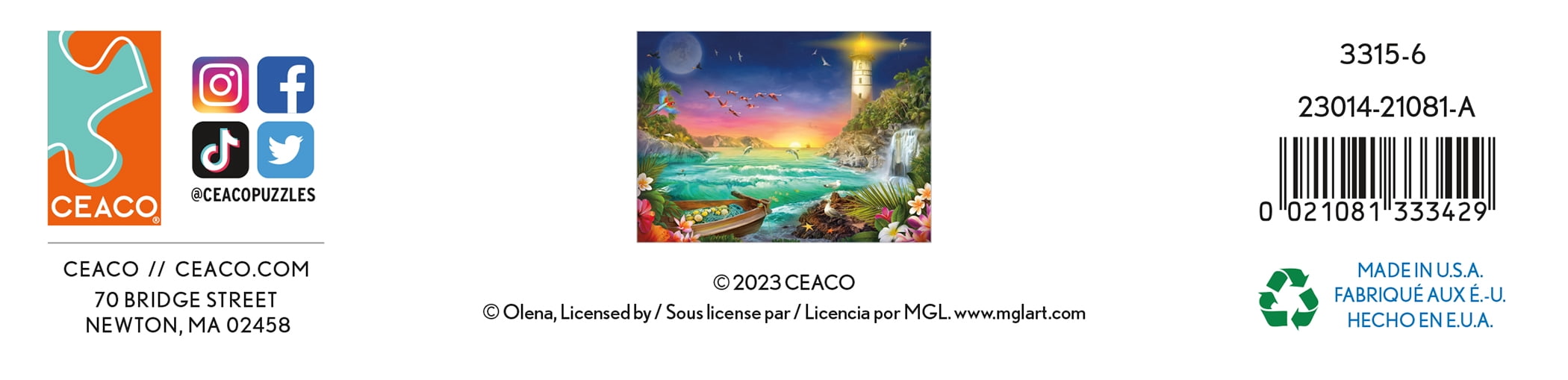 Ceaco - Olena - Lighthouse Cove - 1000pc Piece Interlocking Jigsaw Puzzle
