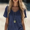 thumbnail image 4 of AUNVITO Women's Short Sleeve V-Neck Casual Dress with Pockets Breathable and Comfortable, 4 of 8