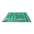 thumbnail image 2 of Ahgly Company Machine Washable Indoor Rectangle Oriental Turquoise Blue Industrial Area Rugs, 5' x 8', 2 of 4