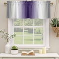 thumbnail image 2 of Gray Purple Curtain Valances for Windows, Kitchen Valance Window Treatments Panel 2 Pack, Modern Gradient Geometric Rod Pocket Short Curtains for Bathroom Bedroom 60 x 18 Inch, 2 of 8