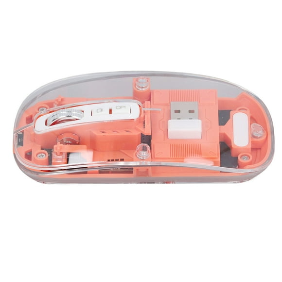 Ratón Inalámbrico , Ratón Para Juegos RGB Transparente, BT1 BT2 2,4 GHz 3 Modos, 3 DPI Ajustables, Ratón Transparente Recargable Silencioso Para PC Portátil Tableta