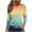 Light Blue, variant on cocolona Womens Crew Neck 3/4 Sleeve Blouse Casual Loose Gradient Color Shirts Summer Trendy Tops