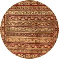 thumbnail image 1 of Ahgly Company Indoor Round Abstract Orange Modern Area Rugs, 3' Round, 1 of 4