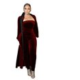thumbnail image 6 of Women's Velvet 2-Piece Outfit Off-Shoulder Tube Top & Long Sleeve Cardigan Set Bodycon Party Dress, 6 of 7