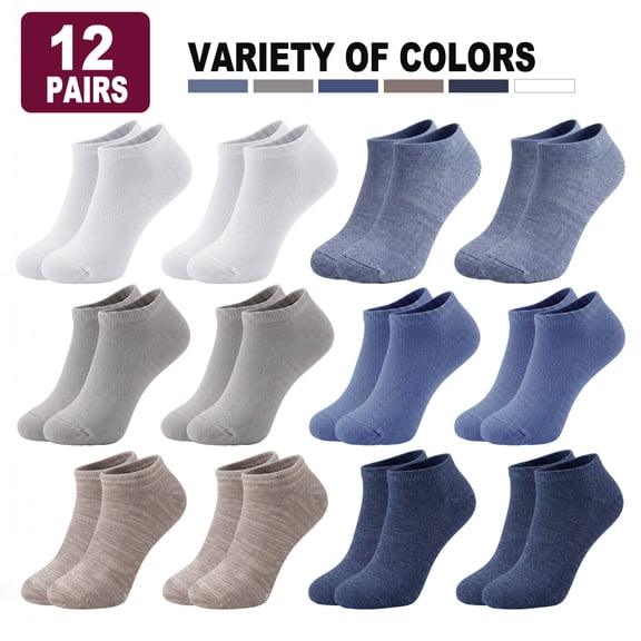 12 Pairs Women Socks Ankle Low Cut Athletic Lightweight Comfort Soft Running Socks for Women ,Size 9-11