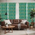 thumbnail image 2 of Ambesonne Leaves Window Curtains, Hawaiian Tropical Foliage, Each 28" W x 84" L, Green Night Blue, 2 of 5