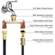 thumbnail image 4 of Distribuidor de agua de 2 vías para conectar dos dispositivos simultáneamente, 3/4" de latón niquelado con válvula de bola, regulador de caudal y bloqueable, 1 pieza, 4 of 5