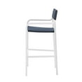 thumbnail image 6 of Bar Side Stool Chair, Set of 2, Aluminum, Metal, Steel, White Blue Navy, Modern Contemporary Urban Design, Outdoor Patio Balcony Cafe Bistro Garden Furniture Hotel Hospitality, 6 of 8