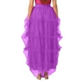 thumbnail image 5 of QHFBli Women Maxi Tulle Skirts Floor Length Layered A Line Elastic High Waist Split Long Tutu Puffy Mesh Tiered Skirt, 5 of 6