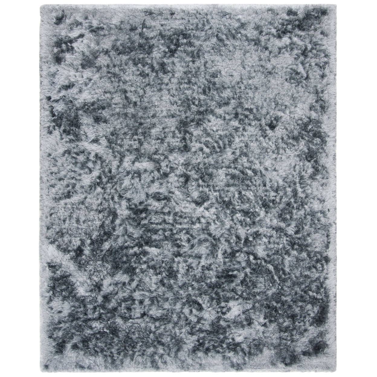 SAFAVIEH Ocean Trellis Solid Plush Polyester Shag Area Rug, Slate, 10' x 14'