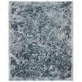 thumbnail image 3 of SAFAVIEH Ocean Trellis Solid Plush Polyester Shag Runner Rug, Slate, 2'6" x 10', 3 of 7