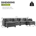 thumbnail image 5 of Domicare Modern 4-Piece Sectional Sofa with 2 Ottomans, Sofas for Living Room, Living Room Furniture,Light Grey, 5 of 6