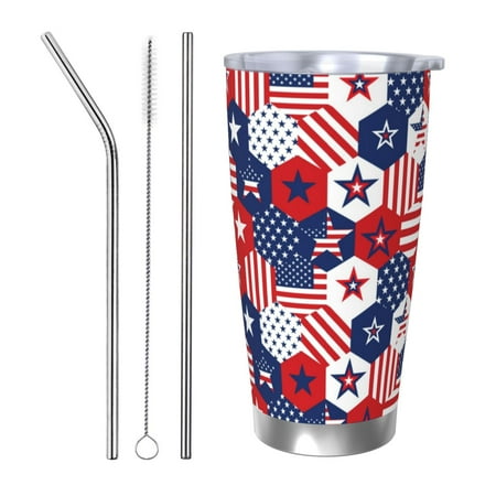 

Coaee American Stars2 for 20oz Insulated Kettle Water Bottle For Running Hiking Cycling Climbing Men S Woman Insulated Water Bottle-Straw Three-piece Set