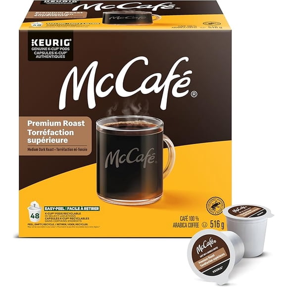 Pack of 2 - McCafe Premium Medium Dark Roast K-Cup Coffee Pods, 48 Count, For Keurig Coffee Makers