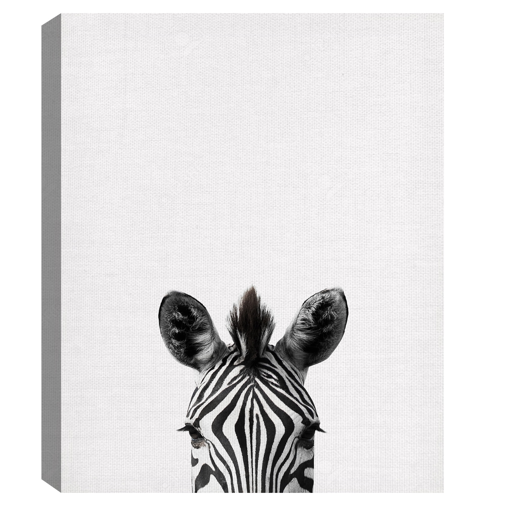 Masterpiece Art Gallery Peeking Zebra By Belle Maison Canvas Art Print 22" x 28"
