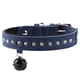 thumbnail image 4 of Collar para perro y gato, collar con diamantes de imitación, correa para el cuello para cachorro de cuero PU con campana (azul marino XS), 4 of 8