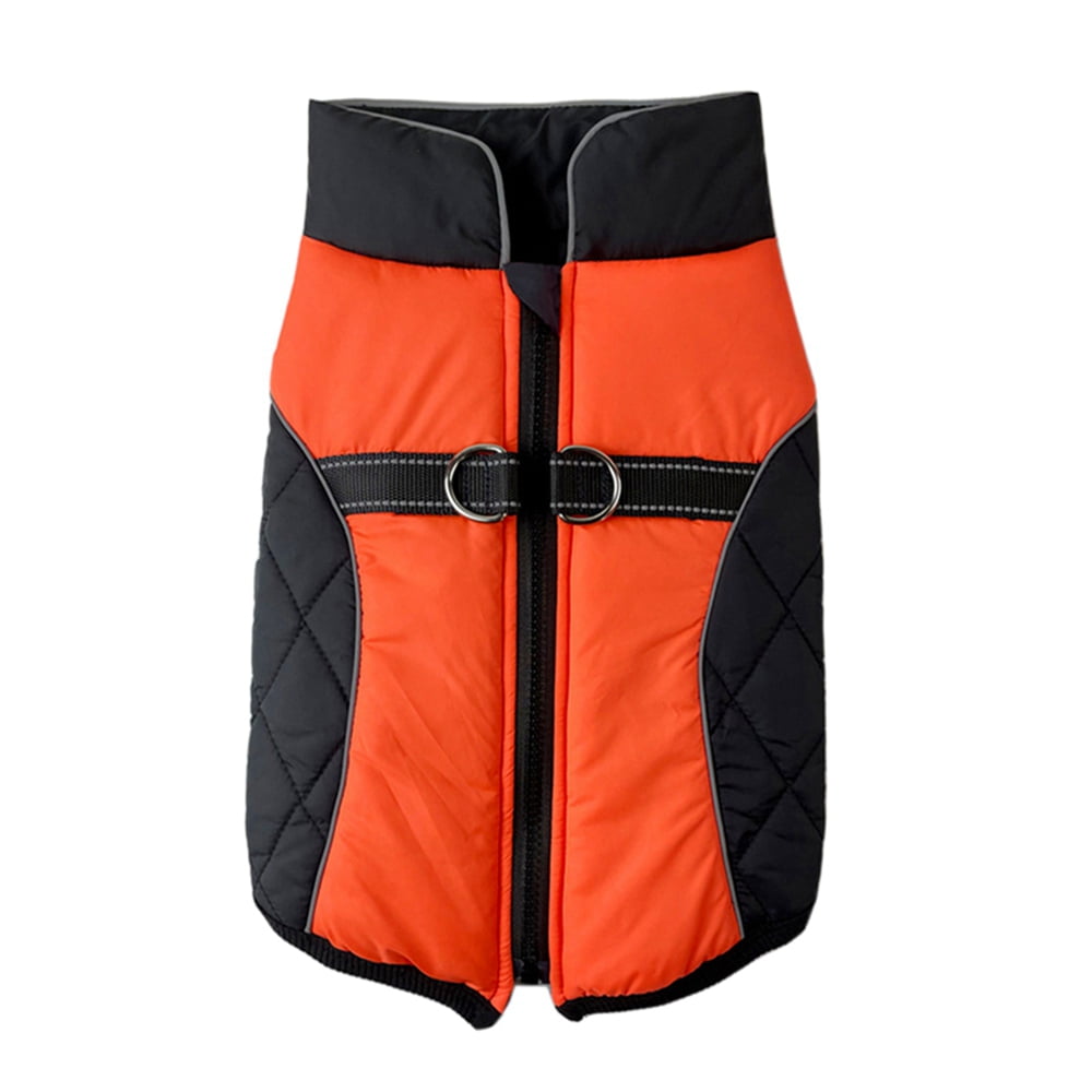 Vest Dog Jacket Warm Zip Up Dog Vest with Dual D Ring Leash Winter Water Resistant Small Dog