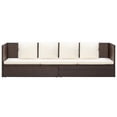 thumbnail image 4 of vidaXL Garden Bed with Cushion & Pillows Poly Rattan Brown, 4 of 5