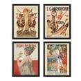 thumbnail image 2 of PixonSign Set of 4 Vintage Adhesive Canvas Posters, Framed Wall Art Leyendecker Art Deco Fashion Magazine Covers Classic Historic American Prints, Ancient Civilization Wall Décor - 8"x10" Black, 2 of 5