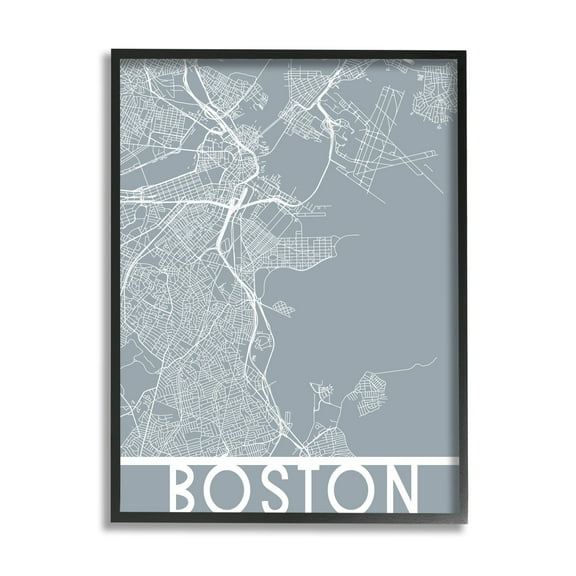 Stupell Industries Boston City Street Outline Urban Massachusetts Transportation Grid, 16 x 20, Design by Daphne Polselli