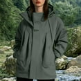 thumbnail image 2 of Hessimy Womens Jacket Zip Up Snap Buttons Lightweight Utility Anorak Field Coat Outwear(Dark Green,XL), 2 of 2