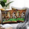 thumbnail image 2 of Animal Playing Billiards Outdoor Pillow Covers Pack of 2 Abstract Dog Board Games Waterproof Throw Pillow Covers Decorative Cushion Cases for Patio Garden Tent Balcony Couch 16x16 inch, 2 of 8