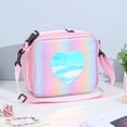 thumbnail image 5 of Bolsa de almuerzo para niñas, lonchera aislada con correa para el hombro y portabotellas, bolsa de mano con aislamiento de arcoíris con purpurina, 5 of 5