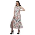 thumbnail image 3 of Moomaya Robe Longue Imprimée pour Femmes, Fente avant, Aguichant, Sans Manches, en Rayonne, Robe de Mariage, 3 of 4