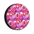 thumbnail image 1 of XMXY Purple Striped Leaf Spare Tire Cover, Universal Waterproof Cover for Jeep RV Tire Wheel Protection, 15 inch, 1 of 8
