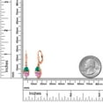 thumbnail image 3 of Gem Stone King 18K Rose Gold Plated Silver Pink Moissanite and Green Nano Emerald Dangle Leverback Earrings for Women (2.54 Cttw, Gemstone, Heart Shape 6MM, Trillion 5MM), 3 of 4