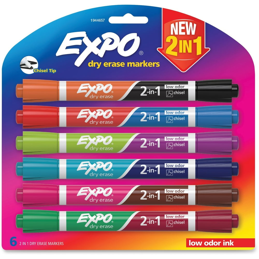 Expo 2in1 Dry Erase Markers, 6 / Pack (Quantity)
