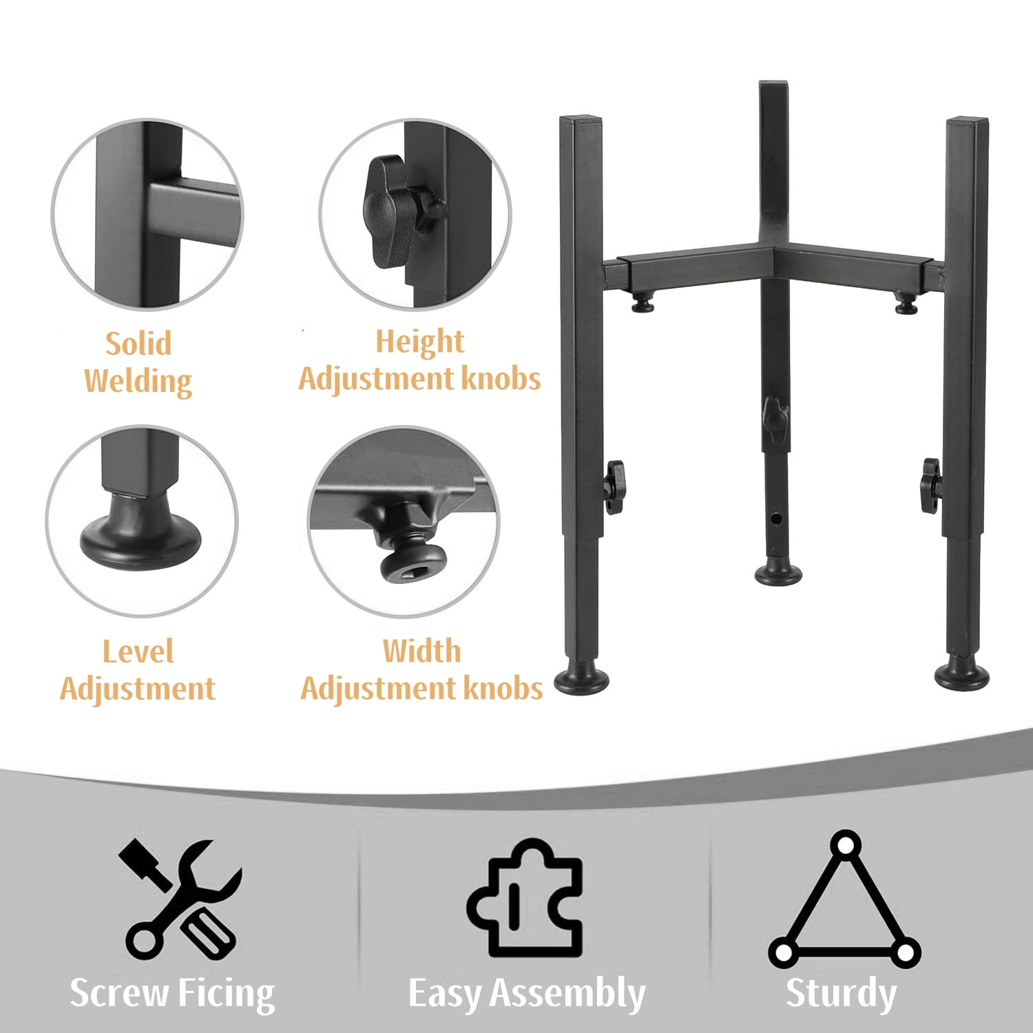 Adjustable Metal Dog Bowl Stand, Fits for 7-11 Inch Bowl, Heavy-Duty Metal Elevated Pet Bowl Holder, Easy to Assembly (Bowl Not Included)