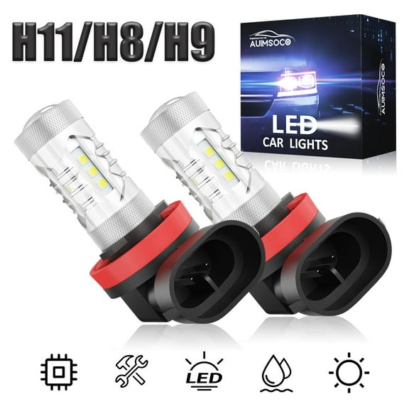 for 2006-2015 2016 2017 2018 Honda Pilot 2pc H11 LED Fog Light Bulbs 6000K White Conversations Kits Plug-N-Play