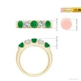 thumbnail image 4 of ANGARA Natural Shared Prong Emerald and Diamond Half Eternity Ring in 14K Yellow Gold for Women (Size-4.2mm) | May Birthstone, Birthday, Anniversary, Jewelry Gift for Women | Natural Emerald Ring, 4 of 8