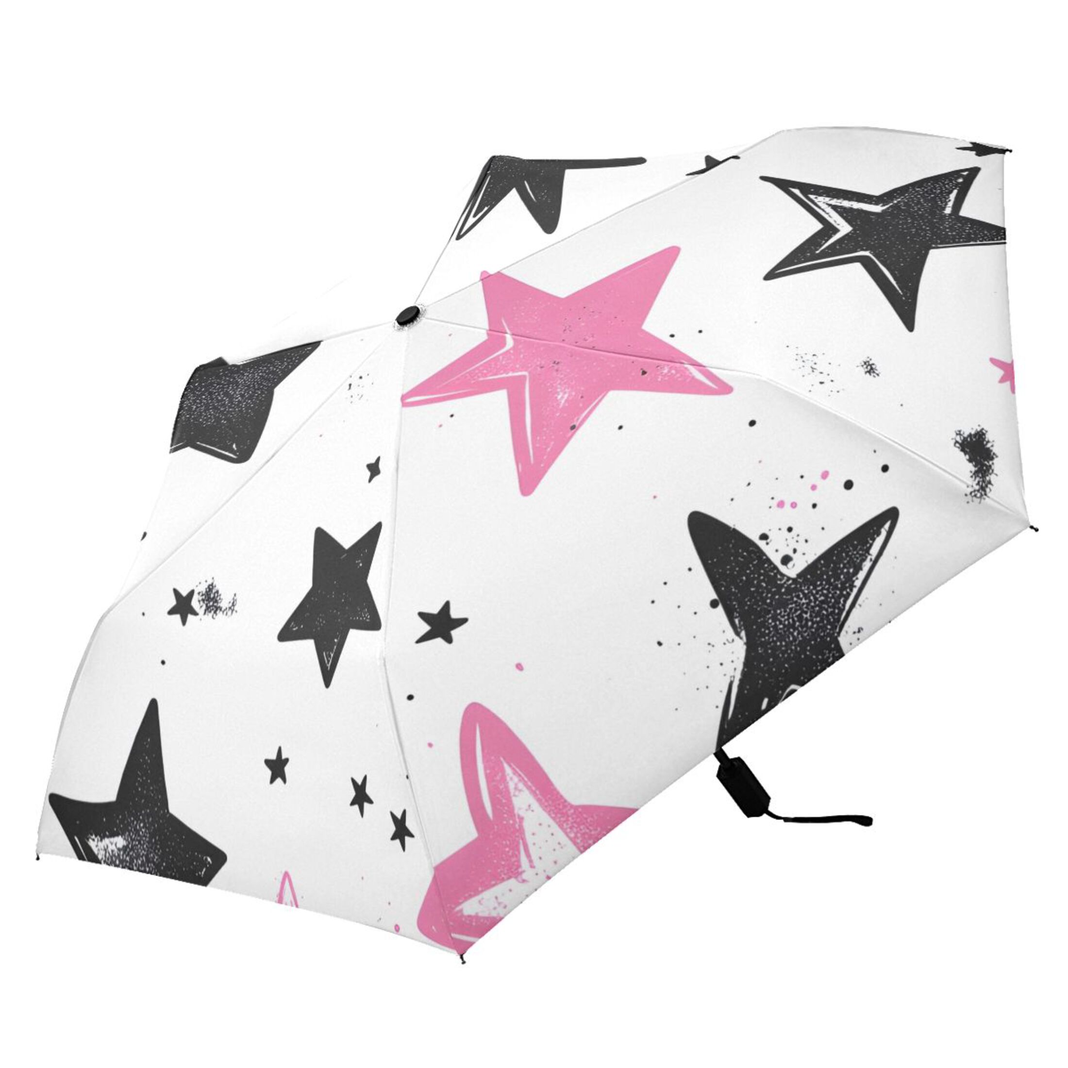 ALAZA Cute Stars UPF 50+ Compact Folding Umbrella for Rain Travel Umbrella Packable
