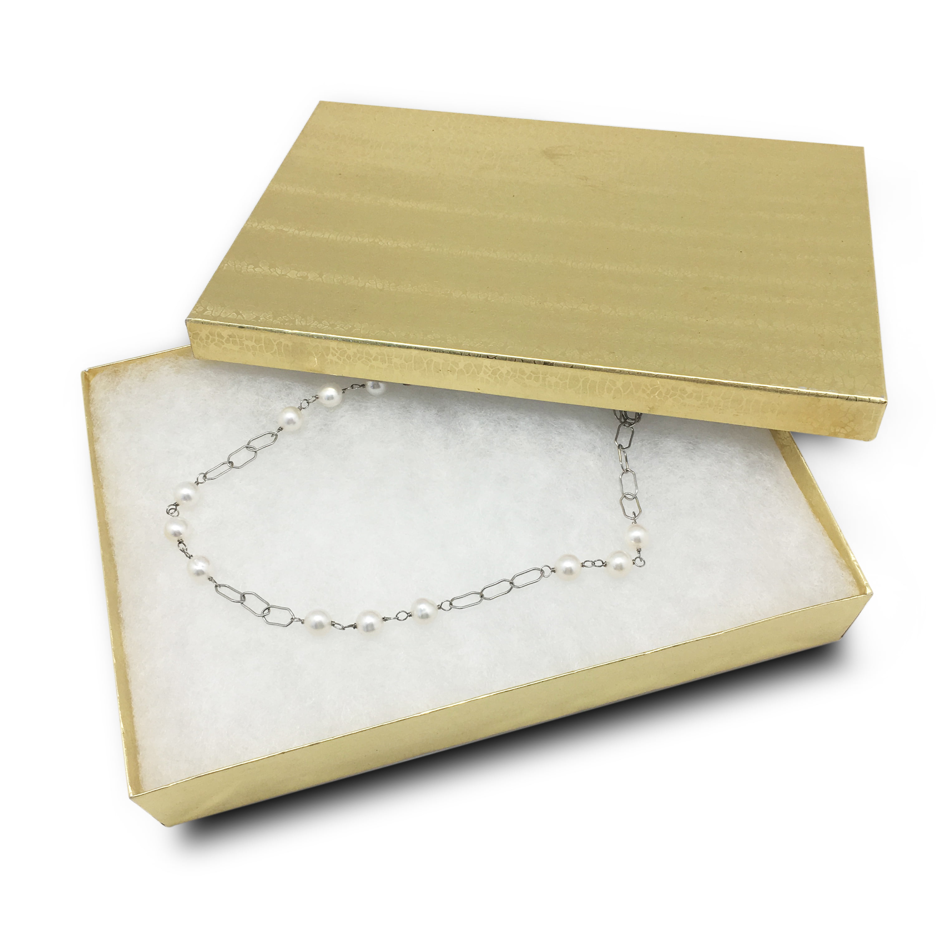 Cotton Filled Jewelry Boxes Pkg OF 20 Gold Foil 2 1/2" x 1 1/2" x 7/8" 