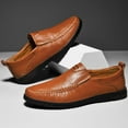 thumbnail image 5 of Leesechin Oversized Men's Shoes Leather Pea Casual Leather Shoes Driving Lazy Shoes, 5 of 6