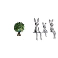 thumbnail image 1 of Elegante colección de esculturas de animales con estatuas de pavos reales y conejos para dormitorio, oficina, sala de estar, estantería, 1 of 8