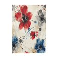 thumbnail image 3 of 60x60 Inch Tablecloth Polyester Square Tablecloth for Home Kitchen Dinner Decor Blue and Red Flowers, 3 of 9