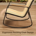 thumbnail image 5 of Aiho 4-Piece Outdoor Patio Furniture Set with 2 Rocking Chairs, Breathable Textilene Patio Conversation Set with a Coffee Table, For Patio, Backyard, Garden, Lawns, Balcony, Porch and Poolside-Brown, 5 of 10