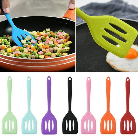Silicone Non-stick Slotted Turner, High Heat Resistant to 480°F, Food Grade Spatula with Hole, BPA Free, Slotted Spatula for Fish, Eggs, Pancakes, Wok (8.2 inch)