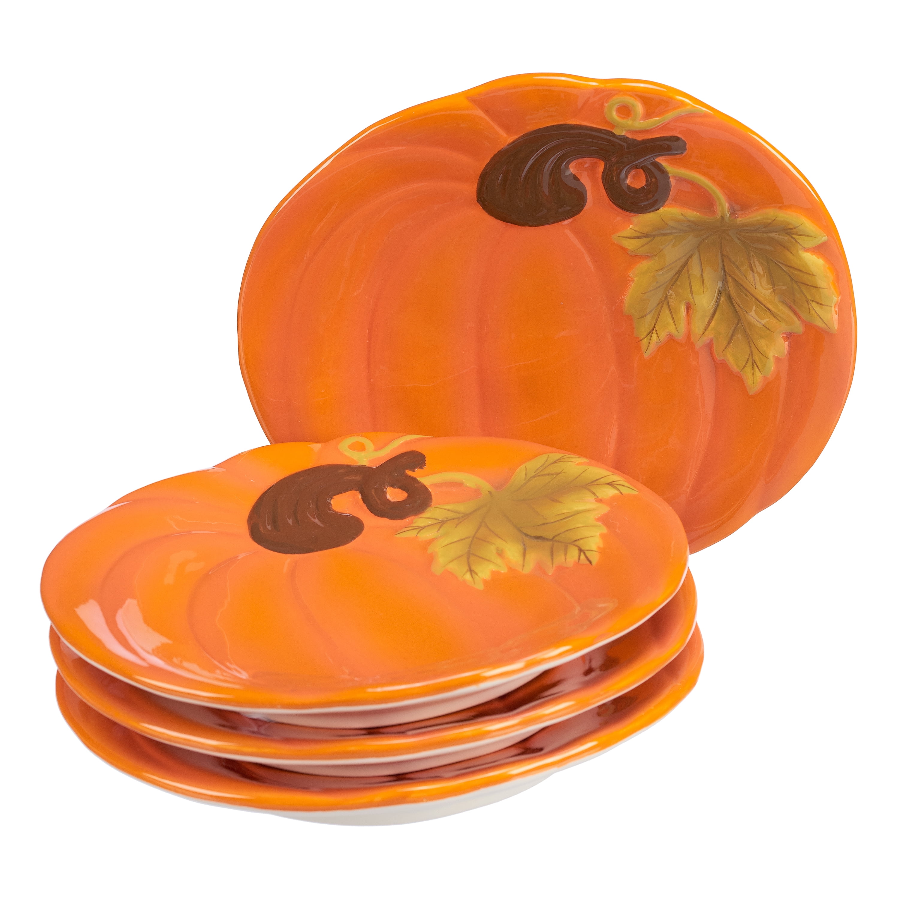 Way to Celebrate Pumpkin 4Piece Salad Plate Set