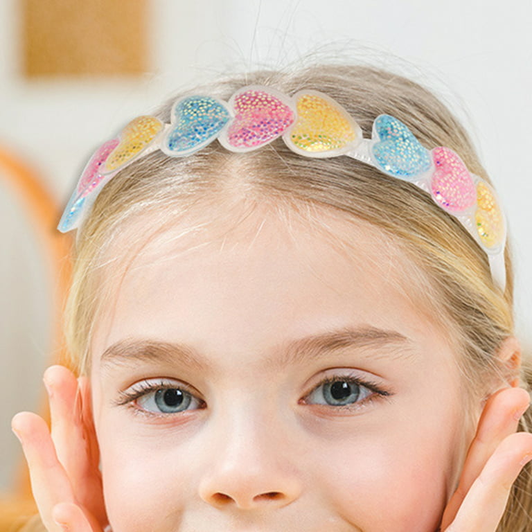 FROG SAC Glitter Headbands for Girls, White Headband for Little Girl Hair  Accessories, Sparkly Wide Hair Bands for Kids, Cute Fashion Alice Head Band