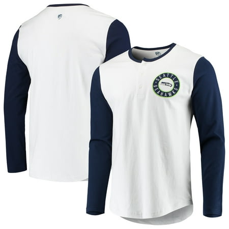 Seattle Seahawks G-III Sports by Carl Banks Tradition Henley Long Sleeve T-Shirt - White/College