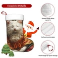 thumbnail image 5 of Salouo Haystack Meditating Cat Print Christmas Stockings,Large Xmas Stocking Set of 1 Holiday and Farmhouse Stocking for Christmas Holiday Party Decoration(17.7*11 Inch), 5 of 7