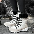 thumbnail image 1 of QISIWOLE Women's Winter Outdoor Plus Velvet Non-slip Mid-tube Platform Snow Boots rollbacks, 1 of 7